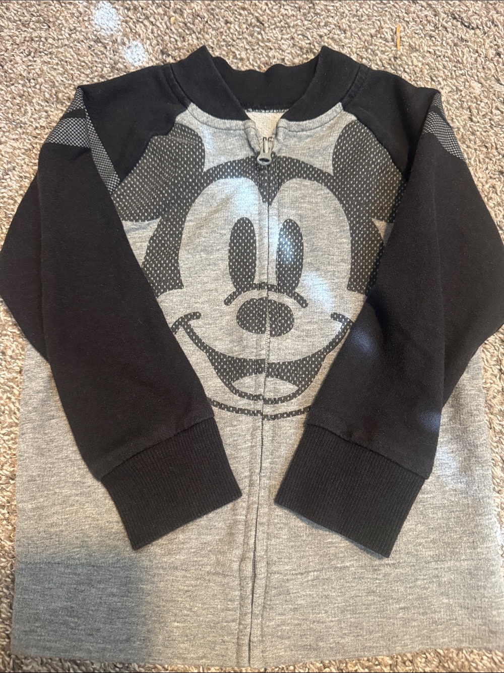 Disney Black & Gray Mickey Mouse Zip-Up Hoodie